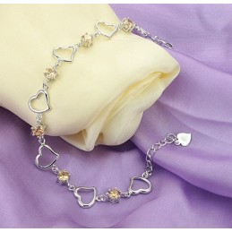 Bracelet En Titane Plaqué Platine Avec Diamants Pour Femme, La Reine De La Qualité