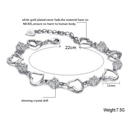 Bracelet En Titane Plaqué Platine Avec Diamants Pour Femme, La Reine De La Qualité