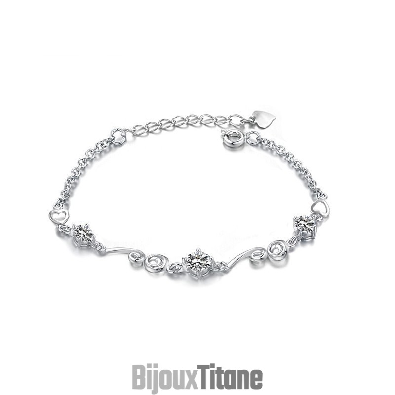 Bracelet En Titane Plaqué Pour Femme, De Qualité Stable, Avec Strass