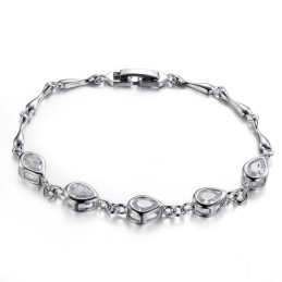Bracelet En Titane Plaqué Platine Pour Femme De Haute Qualité Avec Diamant