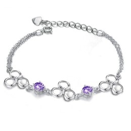 Bracelet En Titane Plaqué Platine Pour Femme Avec Diamant, Qualité Et Quantité Garanties