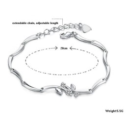 Bracelet En Titane Plaqué Platine Pour Femme, De Renommée Mondiale, Avec Diamant