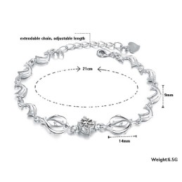 Bracelet En Titane Plaqué Platine En Forme De Dauphin Pour Femme, Durable Et À Usage Intensif, Avec Diamant