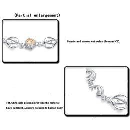 Bracelet En Titane Plaqué Platine En Forme De Dauphin Pour Femme, Durable Et À Usage Intensif, Avec Diamant