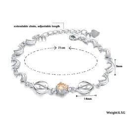 Bracelet En Titane Plaqué Platine En Forme De Dauphin Pour Femme, Durable Et À Usage Intensif, Avec Diamant