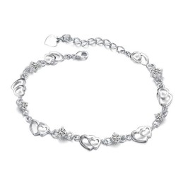 Bracelet En Titane Plaqué Platine Pour Femme, Durable Et À Usage Intensif, Avec Diamant