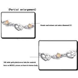 Bracelet En Titane Plaqué Platine Pour Femme, Durable Et À Usage Intensif, Avec Diamant