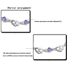 Bracelet En Titane Plaqué Platine Pour Femme, Durable Et À Usage Intensif, Avec Diamant