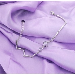 Bracelet En Titane Plaqué Platine Violet Pour Femme, De Qualité Stable, Avec Diamant