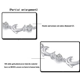 Bracelet En Titane Plaqué Platine En Forme De Dauphin Pour Femme De Haute Qualité Avec Diamant