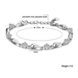 Bracelet En Titane Plaqué Platine Pour Femme Avec Diamant, Qualité Et Quantité Garanties