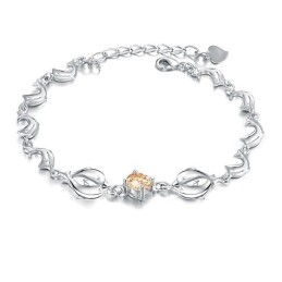 Bracelet En Titane Plaqué Platine En Forme De Dauphin Pour Femme, De Qualité Fiable Et Avec Diamants