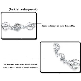 Bracelet En Titane Plaqué Platine En Forme De Dauphin Pour Femme, De Qualité Fiable Et Avec Diamants