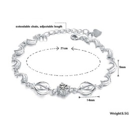 Bracelet En Titane Plaqué Platine En Forme De Dauphin Pour Femme, De Qualité Fiable Et Avec Diamants