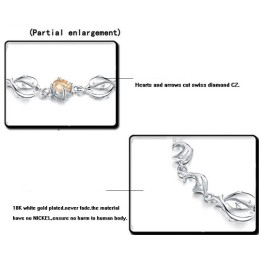 Bracelet En Titane Plaqué Platine En Forme De Dauphin Pour Femme, De Qualité Fiable Et Avec Diamants