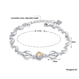 Bracelet En Titane Plaqué Platine En Forme De Dauphin Pour Femme, De Qualité Fiable Et Avec Diamants