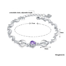 Bracelet En Titane Plaqué Platine En Forme De Dauphin Pour Femme, De Qualité Fiable Et Avec Diamants