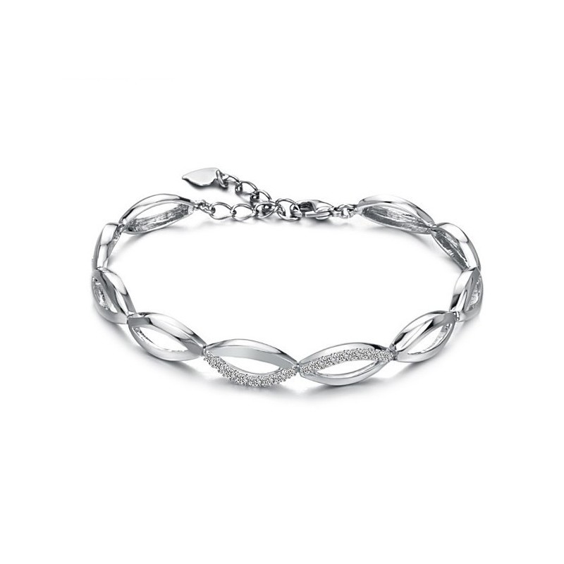 Bracelet En Titane Plaqué Platine Avec Diamant Pour Femme, La Reine De La Qualité Bracelet En Titane Plaqué Platine Avec Diamant Pour Femme, La Reine De La Qualité