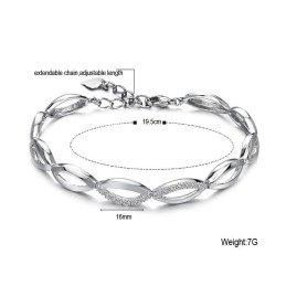 Bracelet En Titane Plaqué Platine Avec Diamant Pour Femme, La Reine De La Qualité