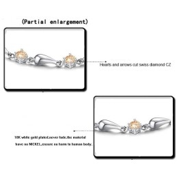 Bracelet En Titane Plaqué Platine Avec Diamants Pour Femme, D'Excellente Qualité