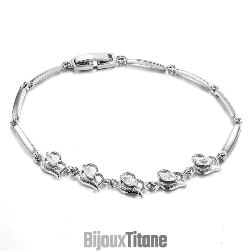 Bracelet En Titane Plaqué Platine Pour Femme, Vendu Dans Le Monde Entier Bracelet En Titane Plaqué Platine Pour Femme, Vendu Dans Le Monde Entier