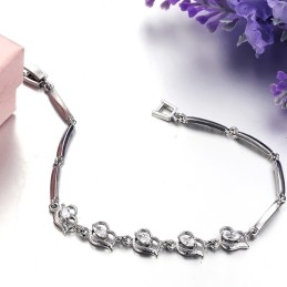 Bracelet En Titane Plaqué Platine Pour Femme, Vendu Dans Le Monde Entier