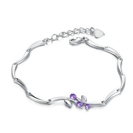 Bracelet En Titane Plaqué Platine Pour Femme Avec Diamant, Qualité Et Quantité Garanties