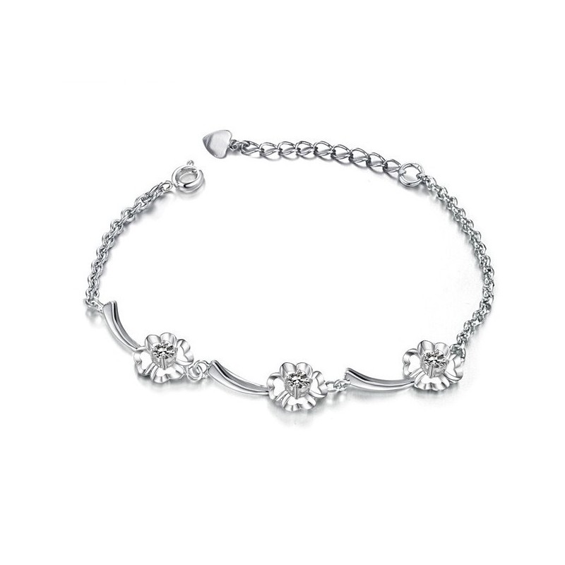 Bracelet En Titane Plaqué Platine En Forme De Trèfle Pour Femme, Durable Et À Utiliser Bracelet En Titane Plaqué Platine En Forme De Trèfle Pour Femme, Durable Et À Utiliser