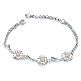 Bracelet En Titane Plaqué Platine En Forme De Trèfle Pour Femme, Durable Et À Utiliser