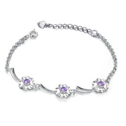 Bracelet En Titane Plaqué Platine En Forme De Trèfle Pour Femme, Durable Et À Utiliser