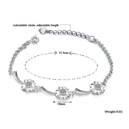 Bracelet En Titane Plaqué Platine En Forme De Trèfle Pour Femme, Durable Et À Utiliser