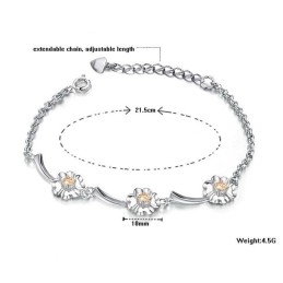 Bracelet En Titane Plaqué Platine En Forme De Trèfle Pour Femme, Durable Et À Utiliser
