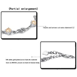 Bracelet En Titane Plaqué Platine Creux De Haute Qualité Pour Femme Avec Diamant