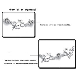 Bracelet En Titane Plaqué Platine En Forme De Trèfle Pour Femme D'Excellente Qualité