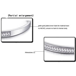 Bracelet Jonc En Titane Plaqué Platine Et Diamant Pour Femme, Hypoallergénique Et De Qualité Fiable