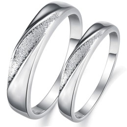 Bague En Titane Plaqué Platine Pour Amoureux