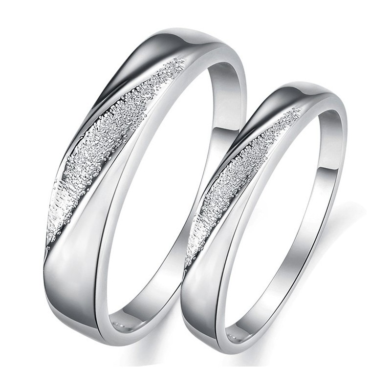 Bague En Titane Plaqué Platine Pour Amoureux