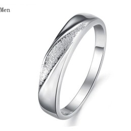 Bague En Titane Plaqué Platine Pour Amoureux