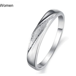 Bague En Titane Plaqué Platine Pour Amoureux