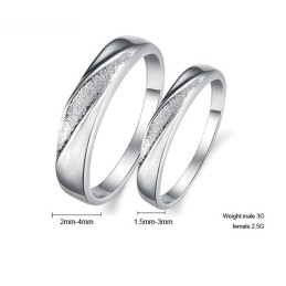 Bague En Titane Plaqué Platine Pour Amoureux