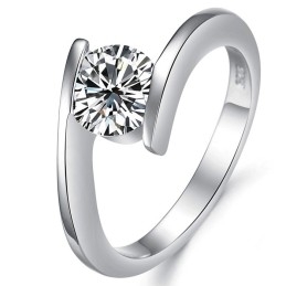 Bague En Titane Plaqué Platine Pour Femme, Performance Fiable, Avec Strass