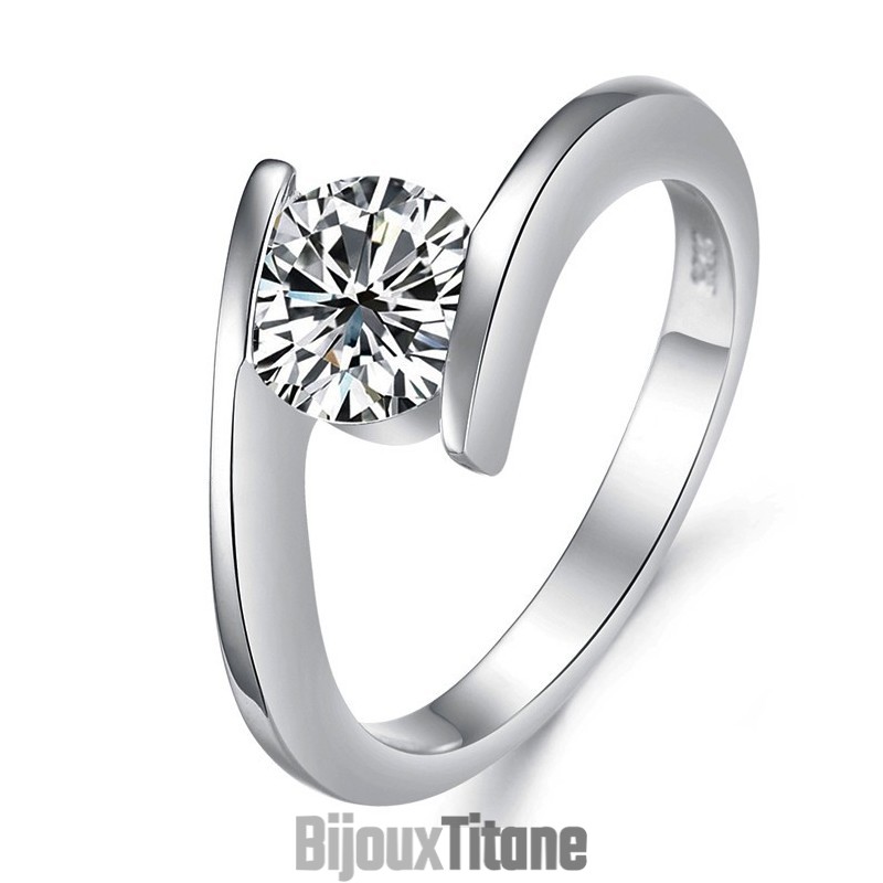 Bague En Titane Plaqué Platine Pour Femme, Performance Fiable, Avec Strass Bague En Titane Plaqué Platine Pour Femme, Performance Fiable, Avec Strass