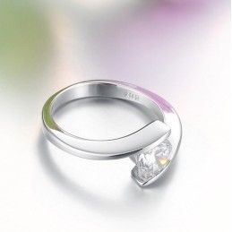 Bague En Titane Plaqué Platine Pour Femme, Performance Fiable, Avec Strass