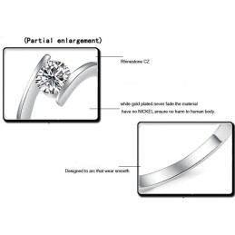 Bague En Titane Plaqué Platine Pour Femme, Performance Fiable, Avec Strass