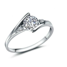 Bague En Titane Plaqué Platine Pour Femme, Durable Et À Usage Intensif, Avec Strass