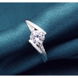 Bague En Titane Plaqué Platine Pour Femme, Durable Et À Usage Intensif, Avec Strass