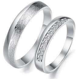 Bague En Titane Plaqué Platine Pour Femme, De Renommée Mondiale, Avec Strass, Pour Les Amoureux