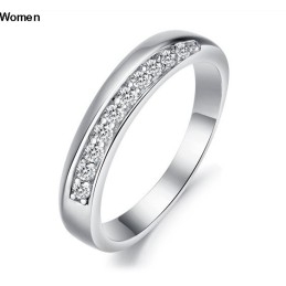 Bague En Titane Plaqué Platine Pour Femme, De Renommée Mondiale, Avec Strass, Pour Les Amoureux