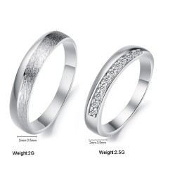 Bague En Titane Plaqué Platine Pour Femme, De Renommée Mondiale, Avec Strass, Pour Les Amoureux