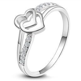 Bague En Titane Plaqué Platine Pour Femme, Excellente Qualité